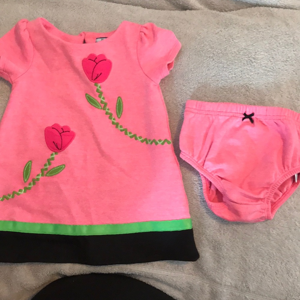 Pink dress and matching diaper cover